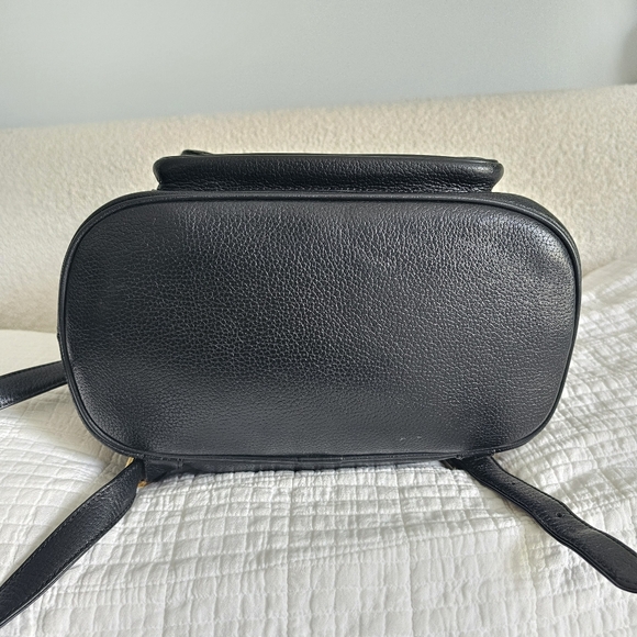 MCM Black Pebbled Calf Leather Logo Backpack - Picture 7 of 13